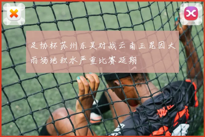 足协杯苏州东吴对战云南玉昆因大雨场地积水严重比赛延期